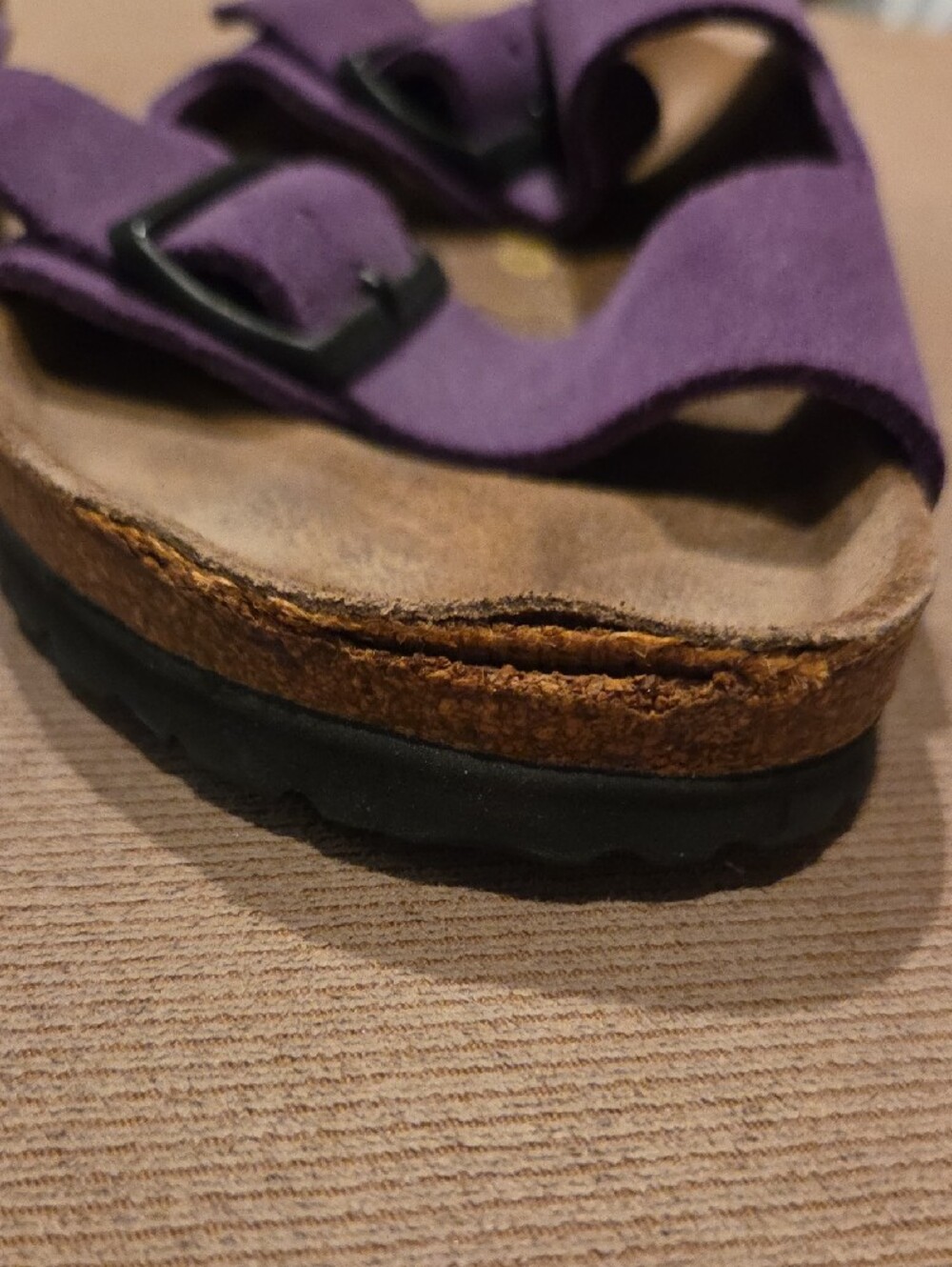 Papillio by Birkenstock Purple Suede Double-Strap Slide Sandal Size 39 - Picture 9 of 10